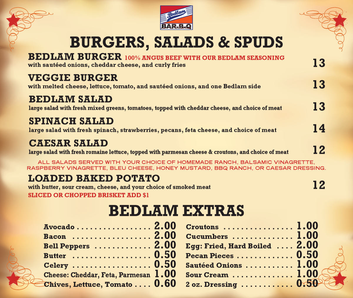 Menu – Bedlam BBQ